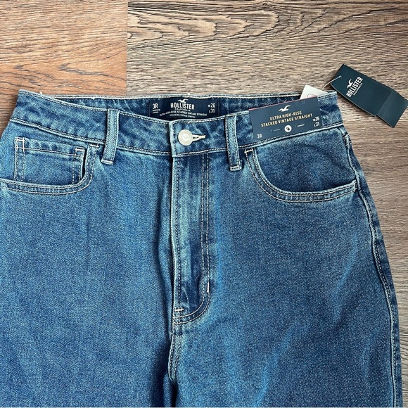 Hollister Ombre Blue Straight Leg Jeans - Picture 3 of 8